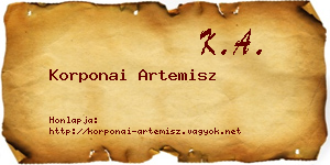Korponai Artemisz névjegykártya